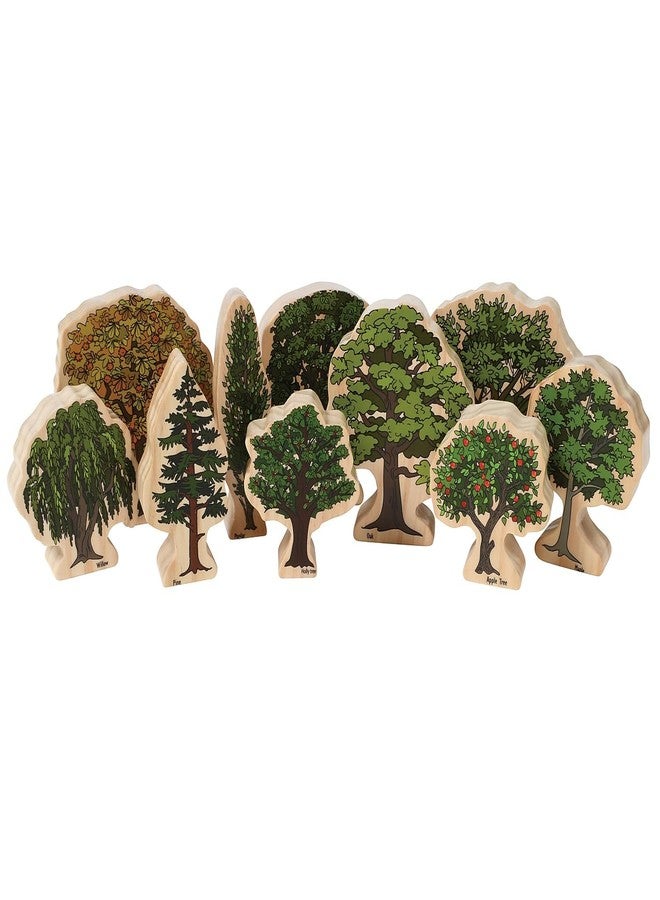 The Freckled FROG-FF472 Trees of All Seasons - Set of 10 - Ages 2+ - Wooden Tree Blocks for Toddlers - Includes Different Tree Species in Winter, Summer, Autumn and Spring - Double-Sided - Image 1